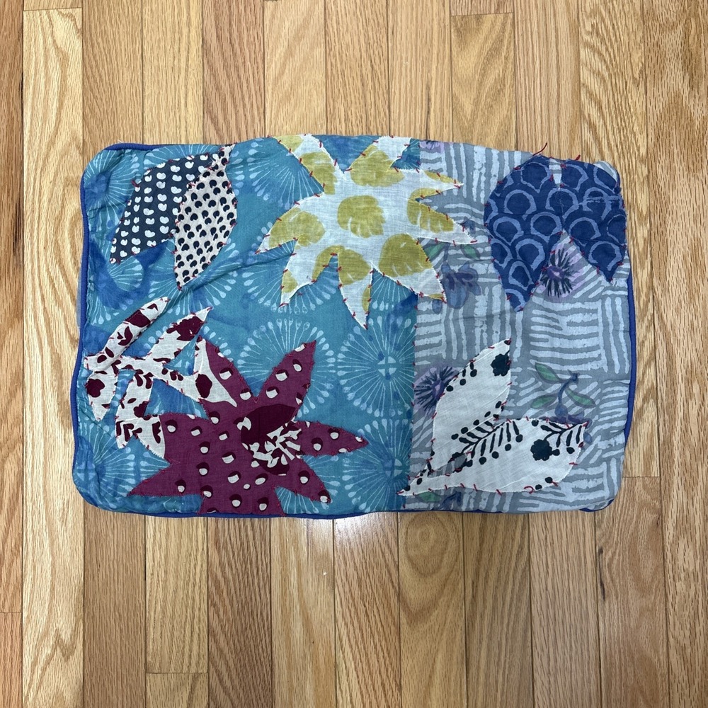 Upcycled Applique Eulabee Throw Pillow Cover by‎ Anthropologie